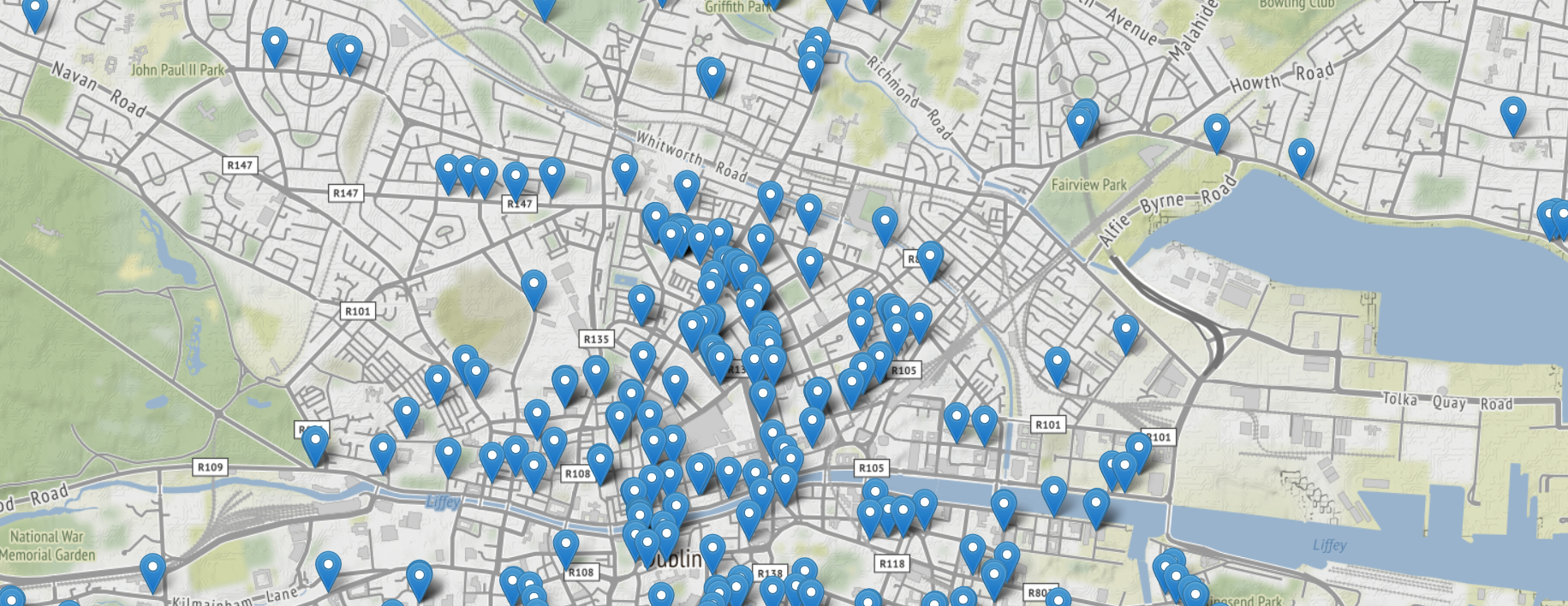 Map of Accessible Parking Spaces in Dublin